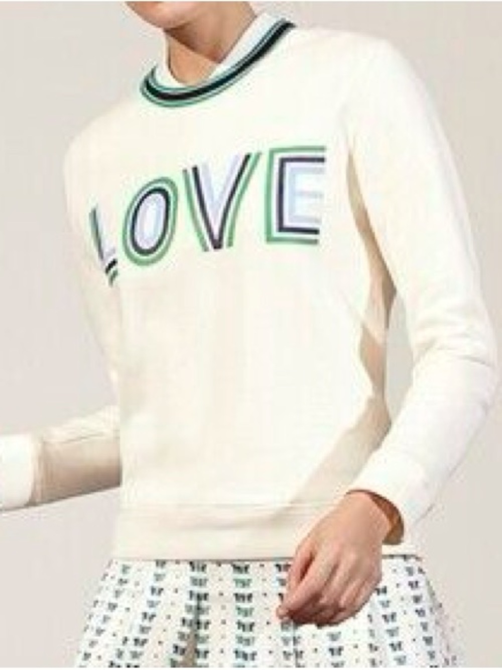 Tory Sport by Tory Burch Preppy Tennis LOVE Crewneck Sweatshirt